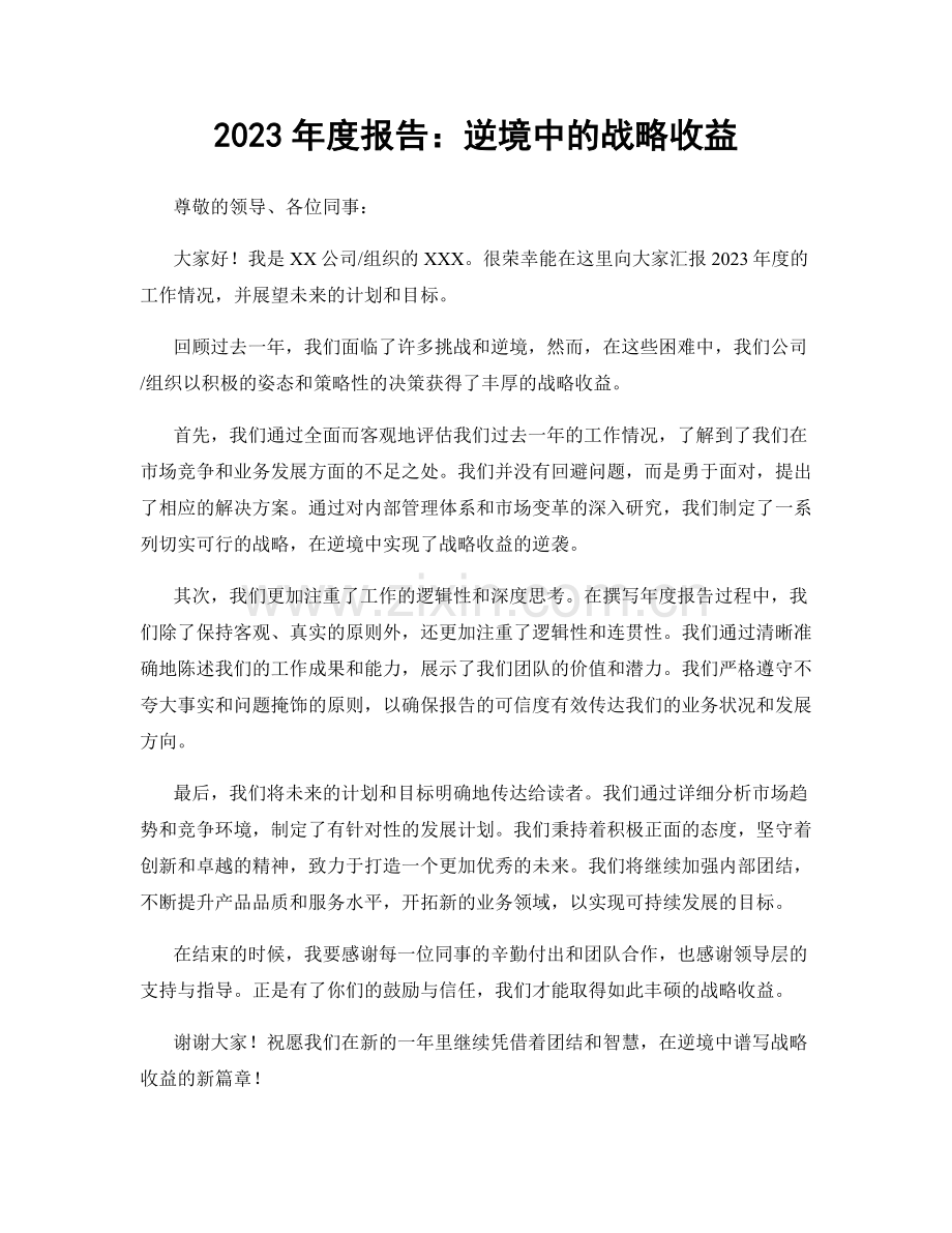 2023年度报告：逆境中的战略收益.docx_第1页