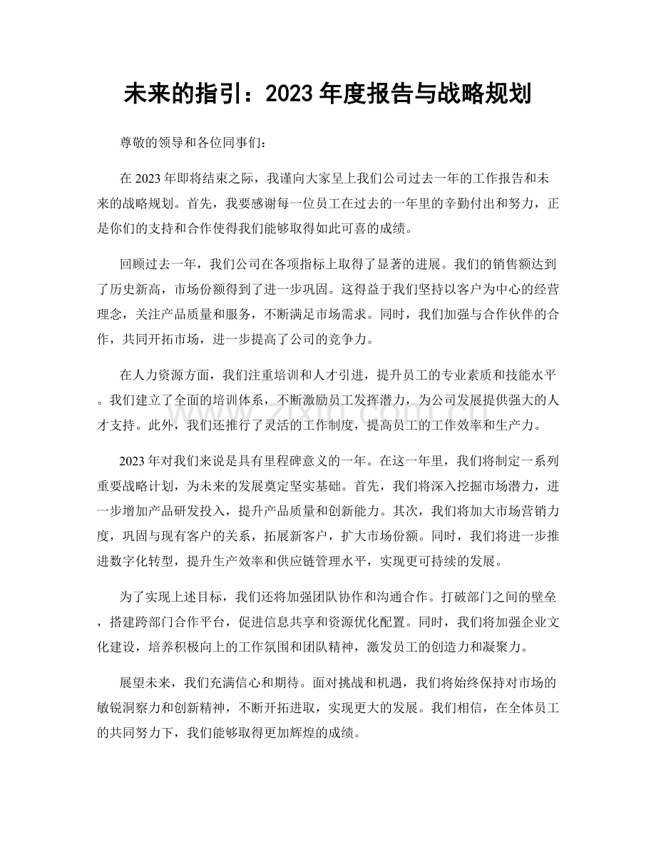 未来的指引：2023年度报告与战略规划.docx_第1页