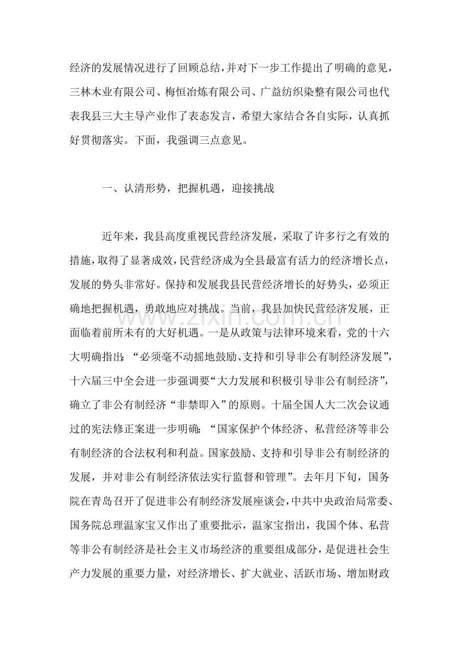 在全县进一步加快民营经济发展工作会议上的讲话.doc_第2页