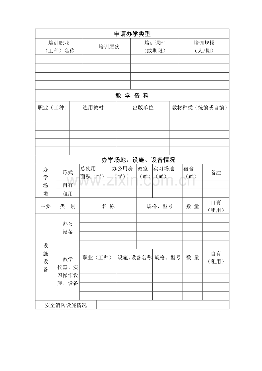 四川省民办职业培训学校审批表.doc_第3页