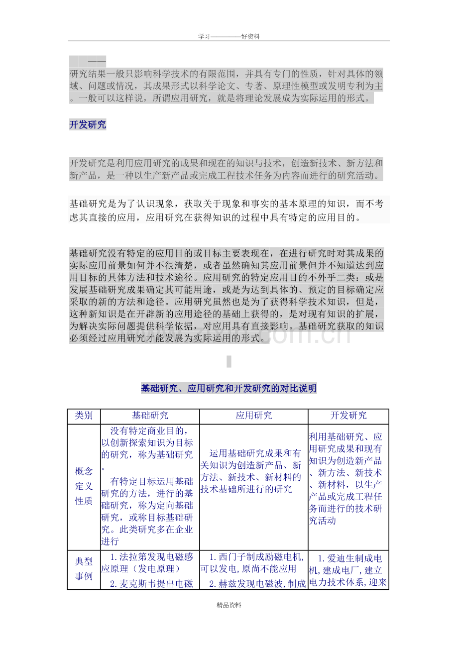 基础研究、应用研究、开发研究的区别教学总结.doc_第3页