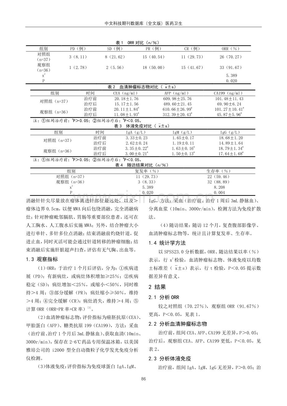 分析动脉介入治疗联合经皮穿刺消融治疗肝脏肿瘤的临床效果.pdf_第2页