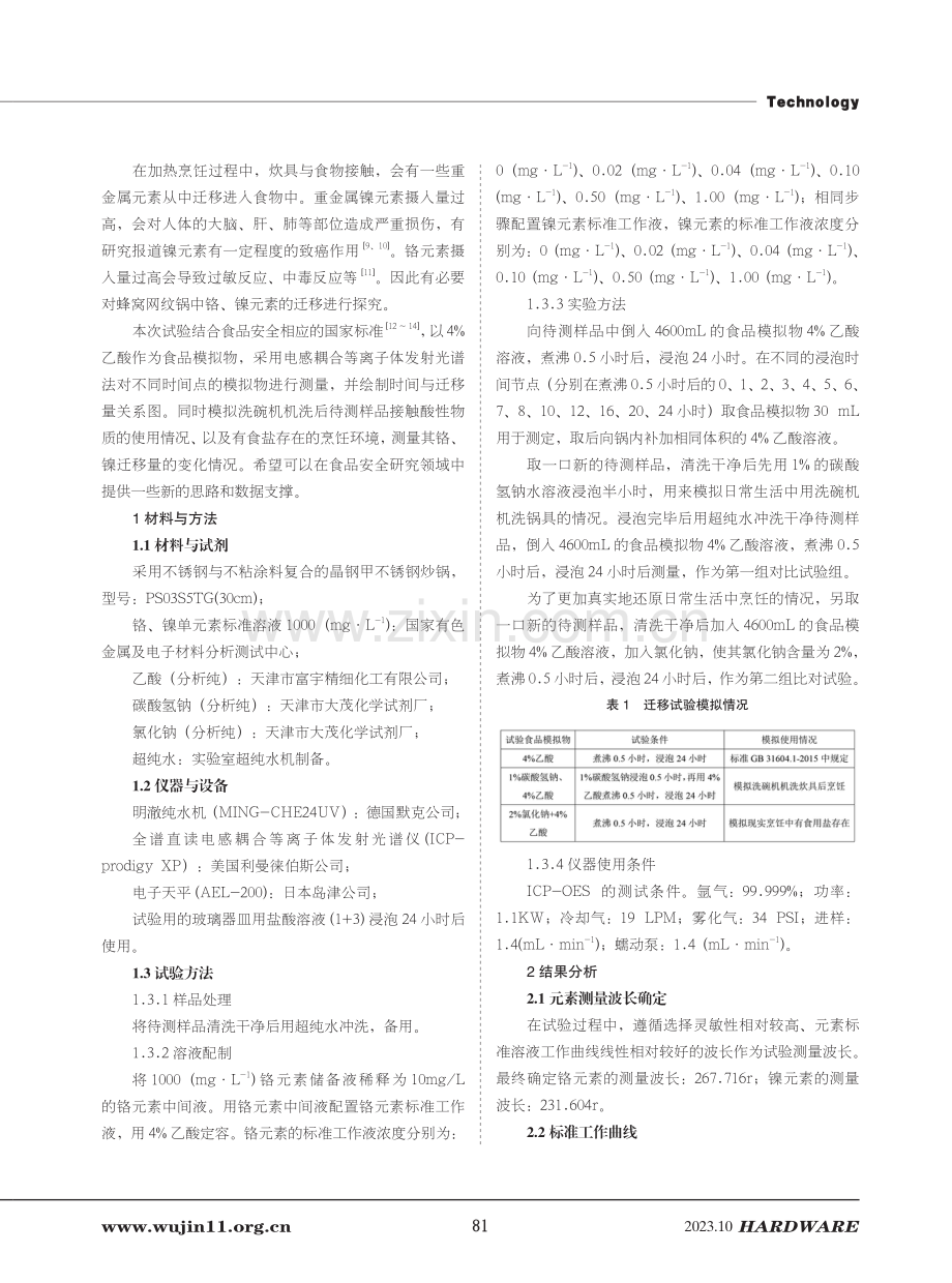 蜂窝网纹锅中铬、镍元素的迁移行为研究.pdf_第2页