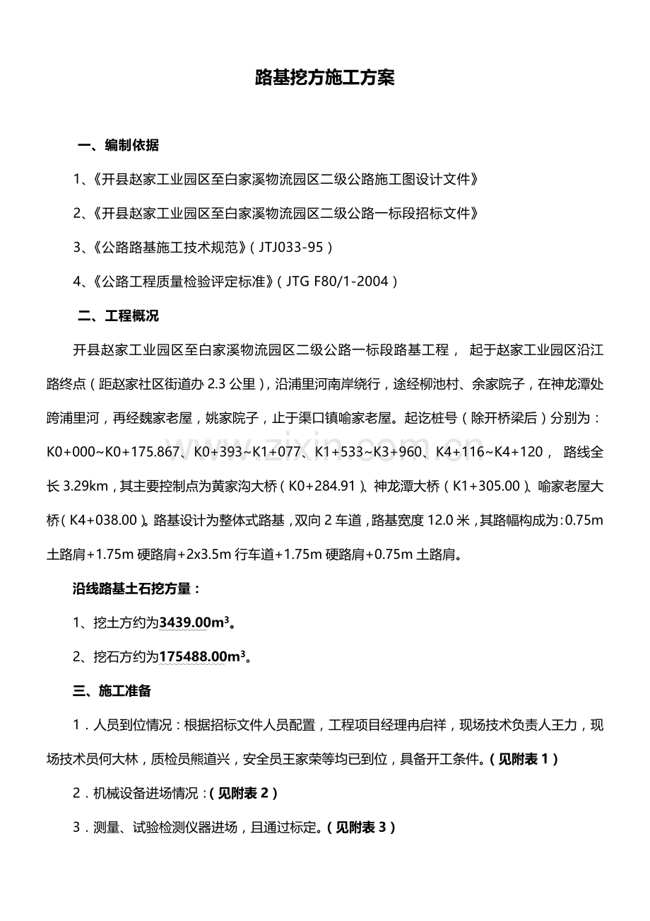 路基挖方施工技术方案.docx_第1页