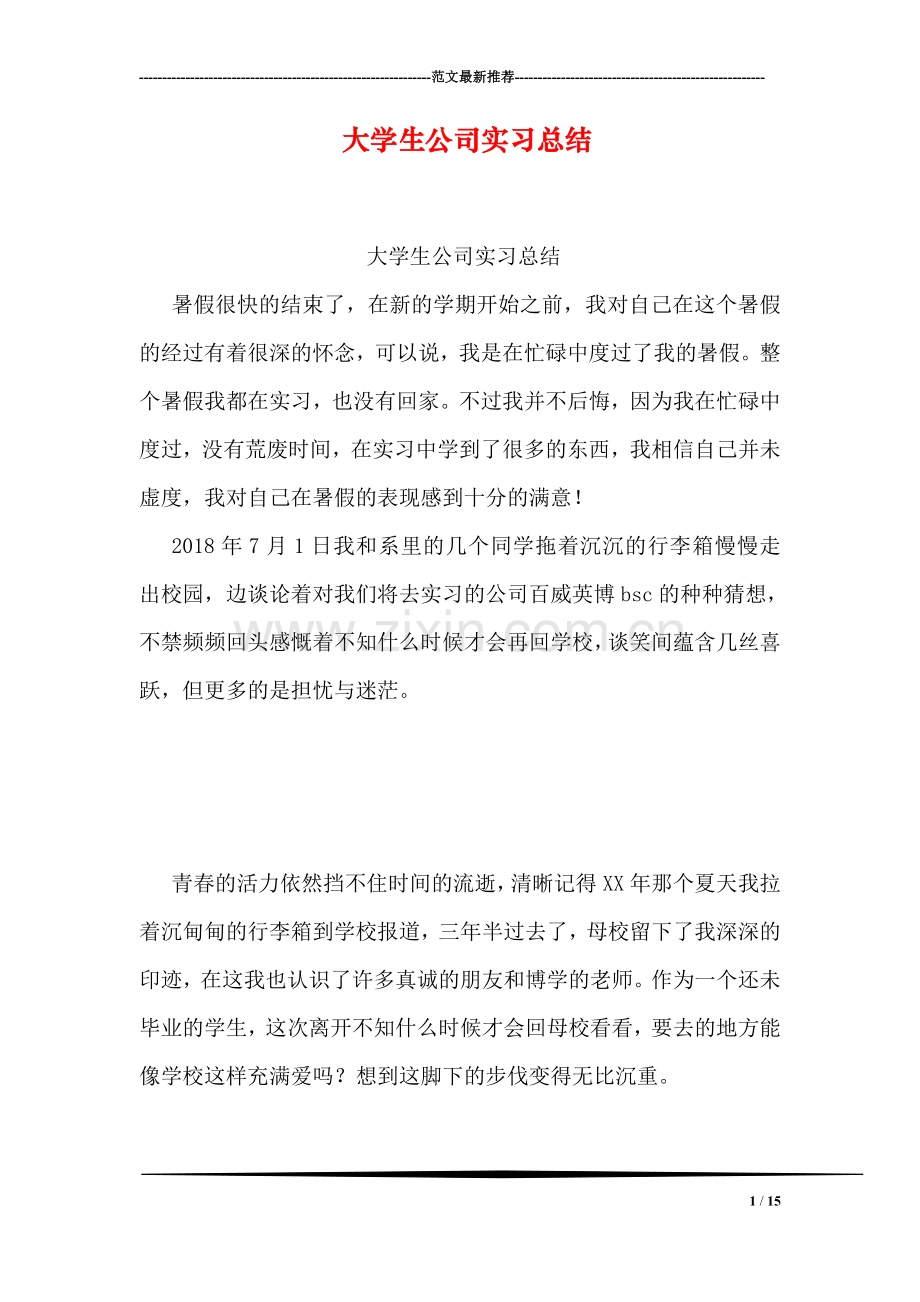 大学生公司实习总结.doc_第1页