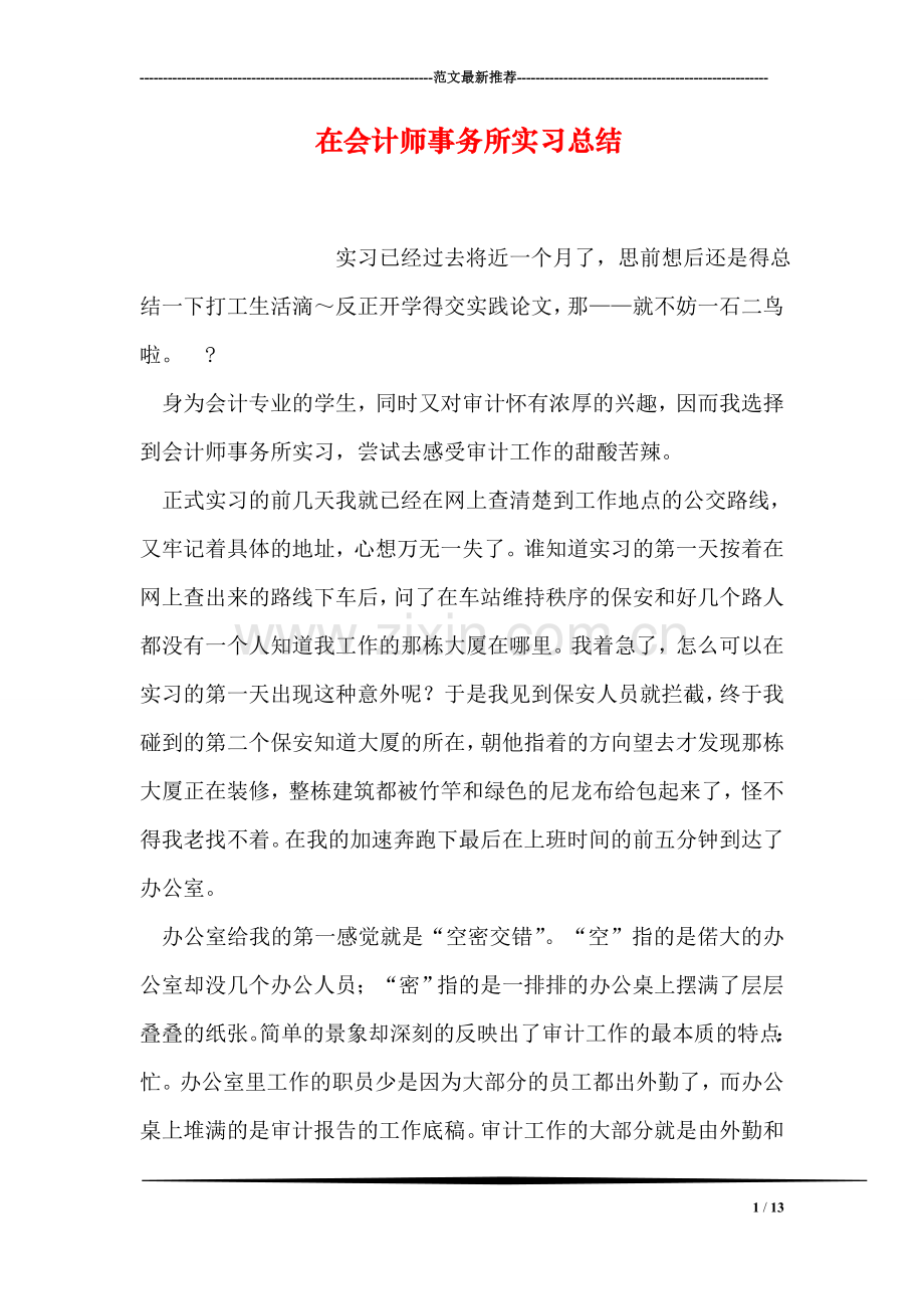 在会计师事务所实习总结.doc_第1页