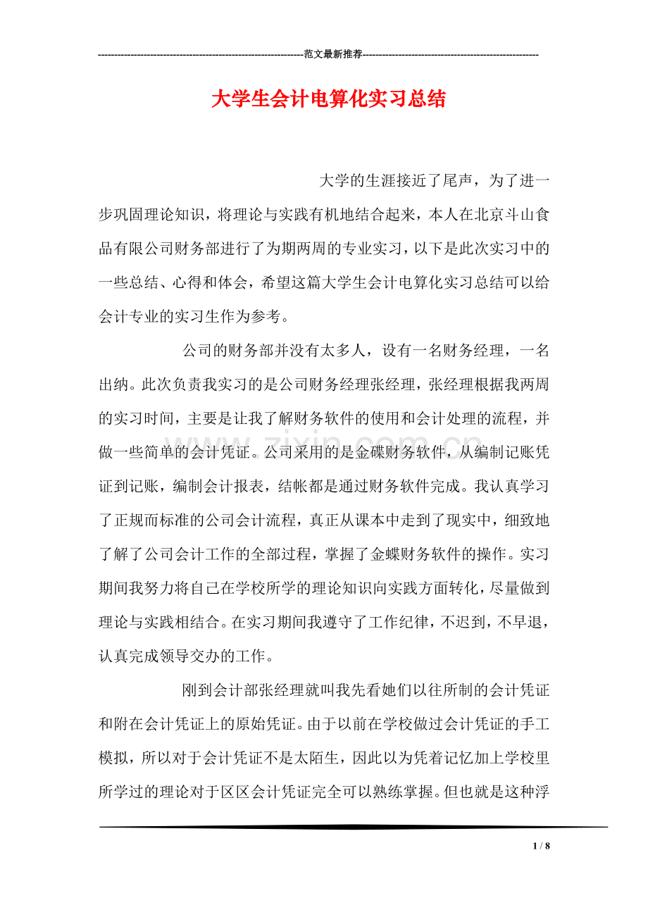 大学生会计电算化实习总结.doc_第1页