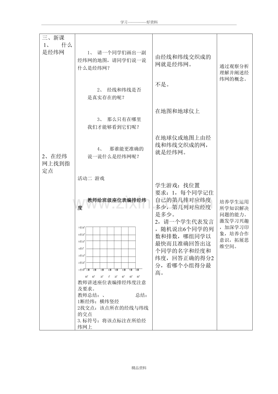 地理经纬网教学设计演示教学.doc_第3页