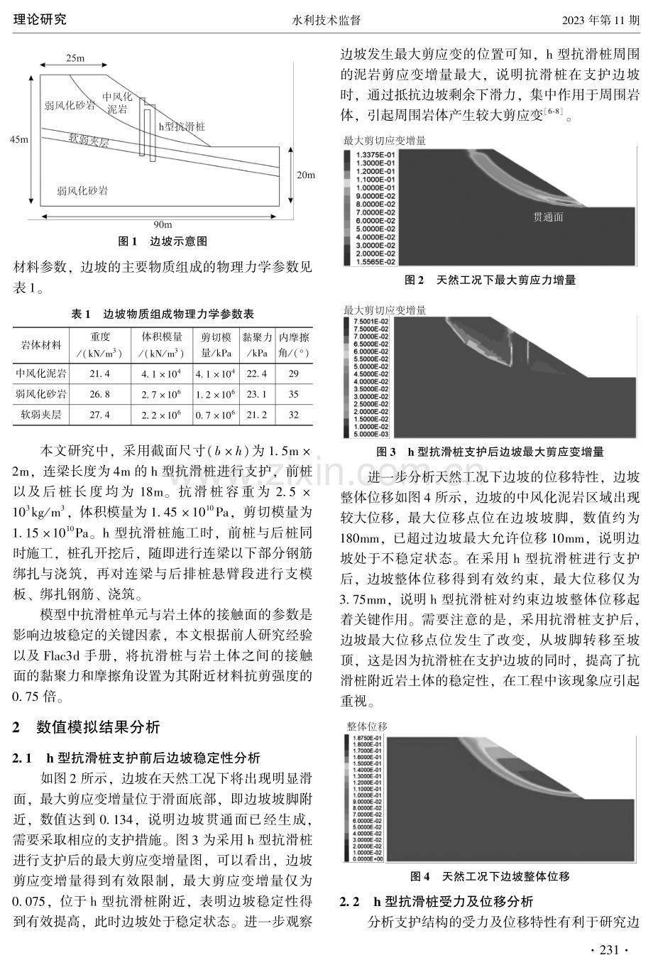 复合地层下h型抗滑桩的受力特性及桩间距影响研究.pdf_第2页