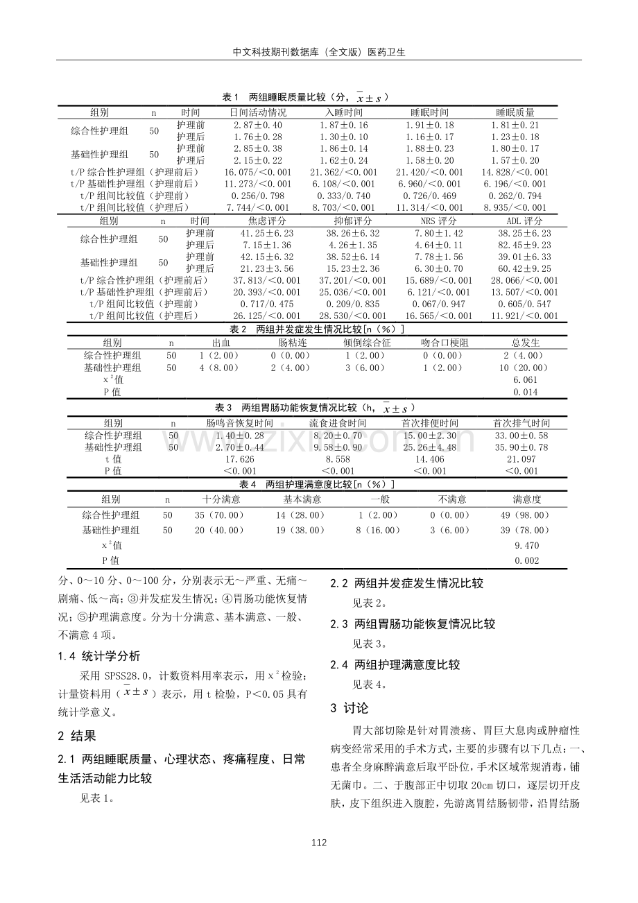 腹腔镜胃大部切除术围术期的护理方法及效果观察.pdf_第2页