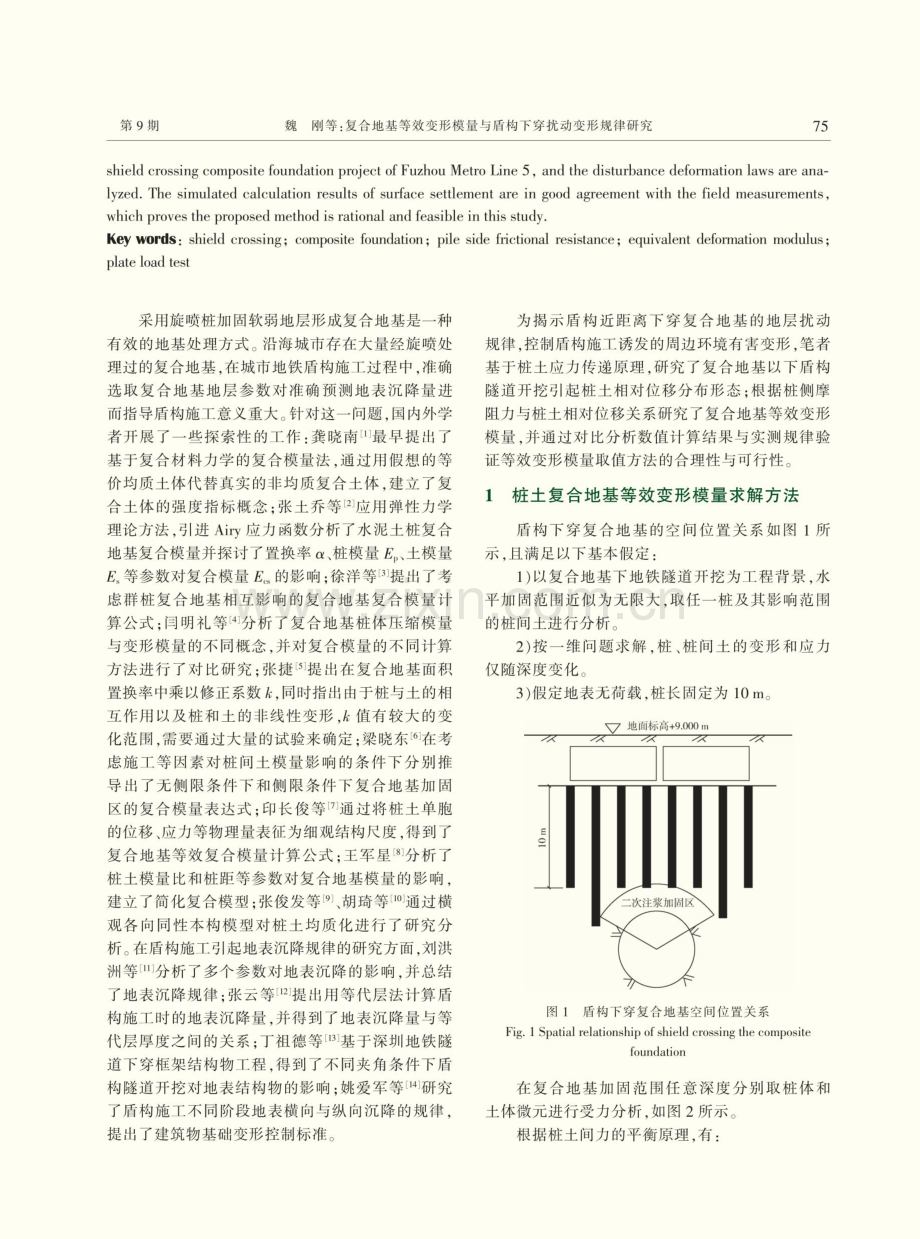 复合地基等效变形模量与盾构下穿扰动变形规律研究.pdf_第2页