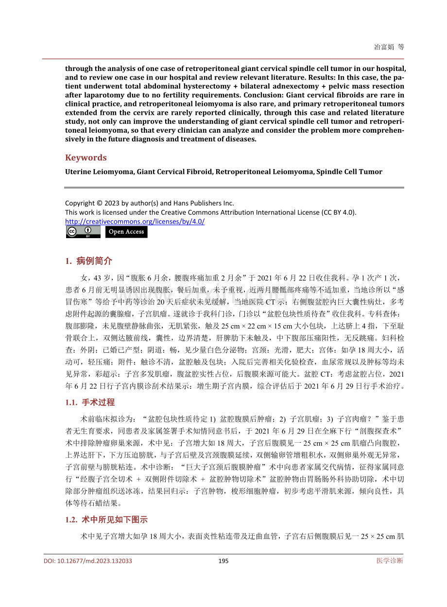 腹膜后巨大子宫颈梭形细胞肿瘤一例并文献复习.pdf_第2页