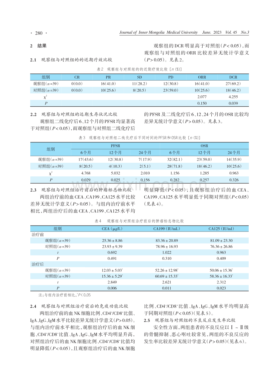 复方苦参注射液、奥沙利铂联合雷替曲塞对晚期结直肠癌患者的近远期疗效及免疫功能的影响分析.pdf_第3页