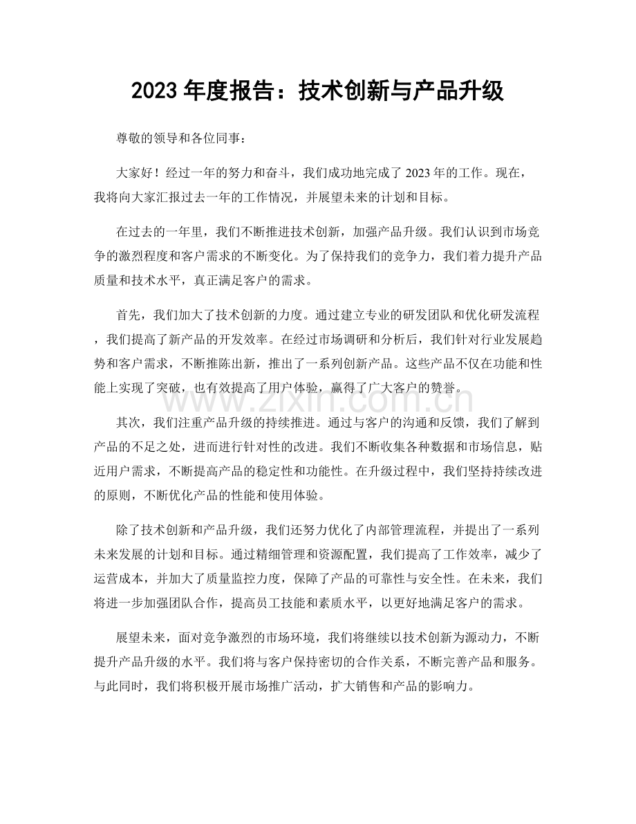 2023年度报告：技术创新与产品升级.docx_第1页