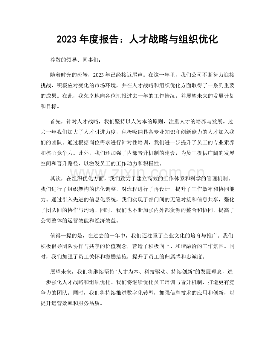 2023年度报告：人才战略与组织优化.docx_第1页