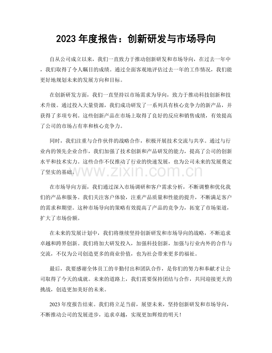 2023年度报告：创新研发与市场导向.docx_第1页