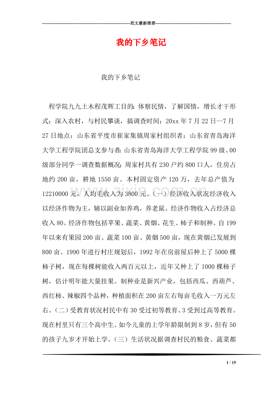 我的下乡笔记.doc_第1页