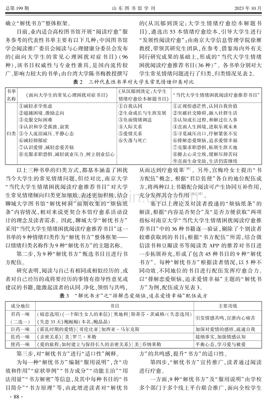 高校图书馆开展阅读疗愈的实践探索——以聊城大学图书馆“解忧树洞”与“解忧书方”为例.pdf_第3页