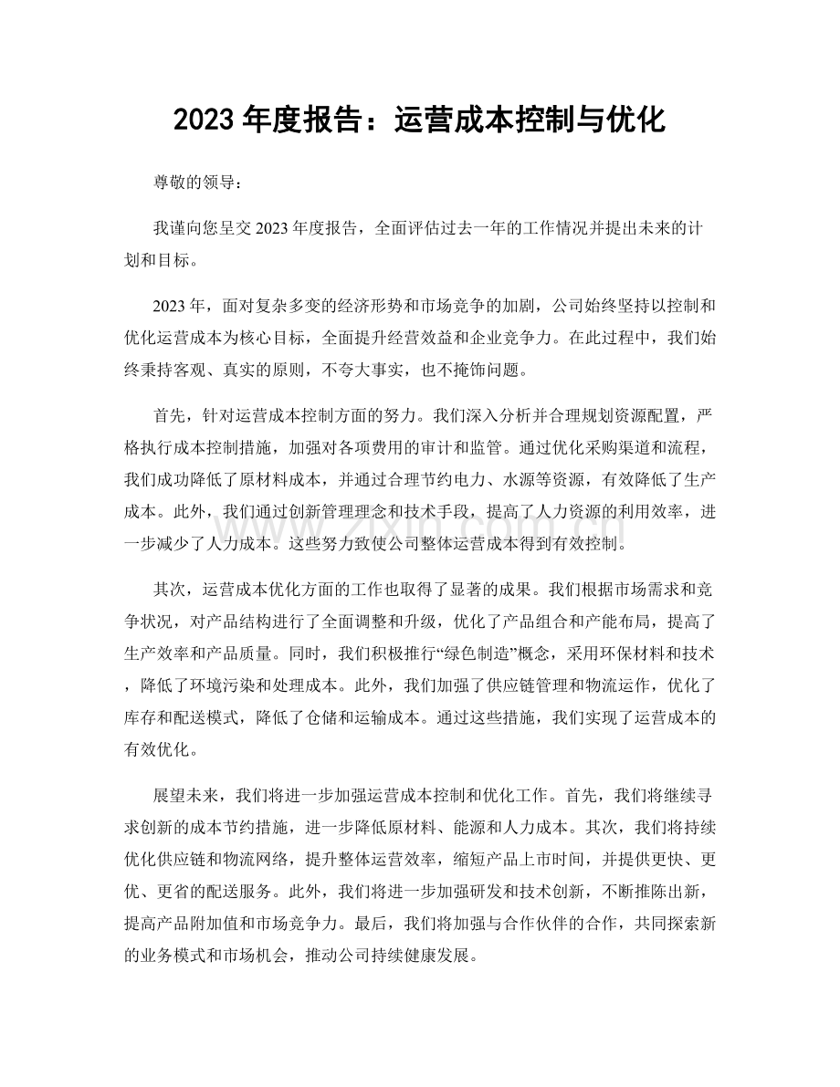 2023年度报告：运营成本控制与优化.docx_第1页