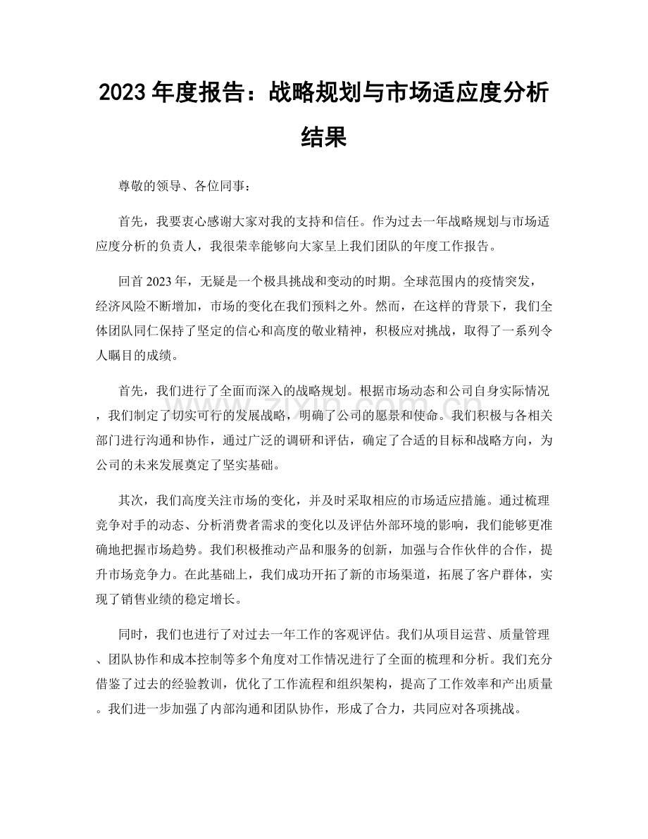 2023年度报告：战略规划与市场适应度分析结果.docx_第1页