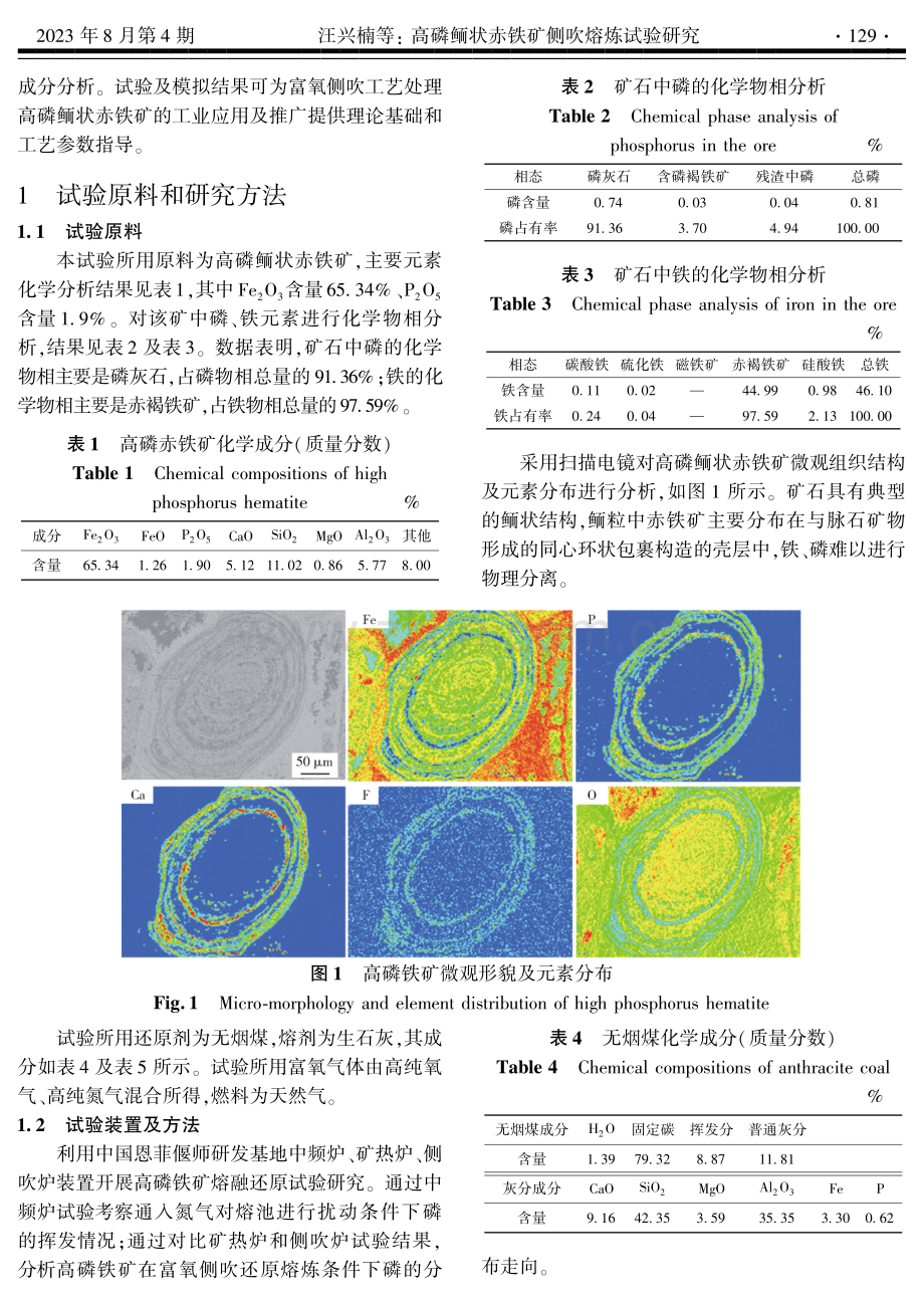 高磷鲕状赤铁矿侧吹熔炼试验研究.pdf_第2页