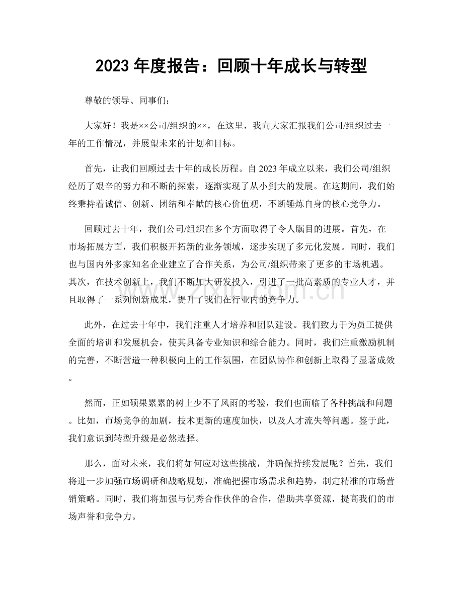 2023年度报告：回顾十年成长与转型.docx_第1页