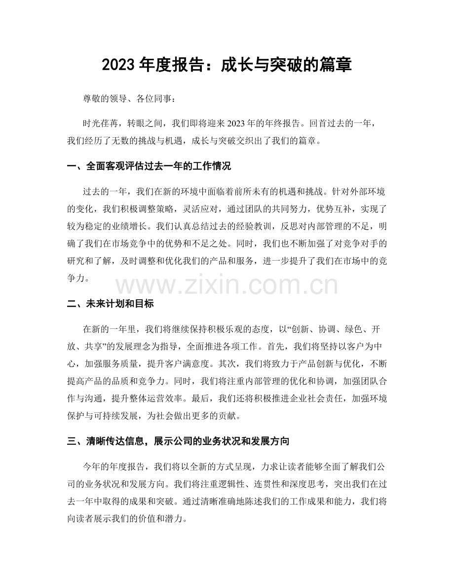 2023年度报告：成长与突破的篇章.docx_第1页