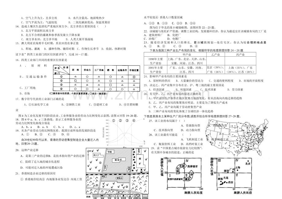 必修二地理综合测试培训讲学.doc_第2页