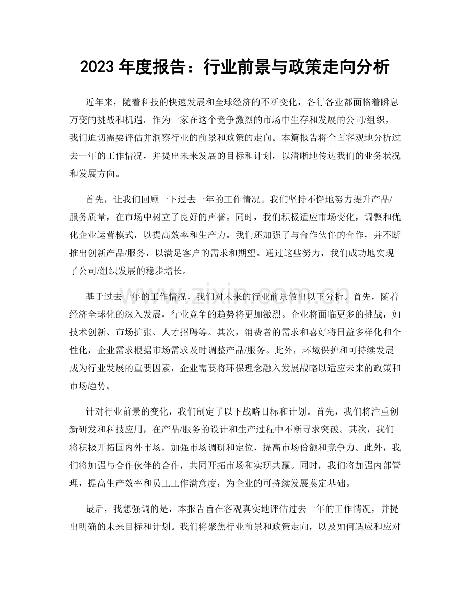 2023年度报告：行业前景与政策走向分析.docx_第1页