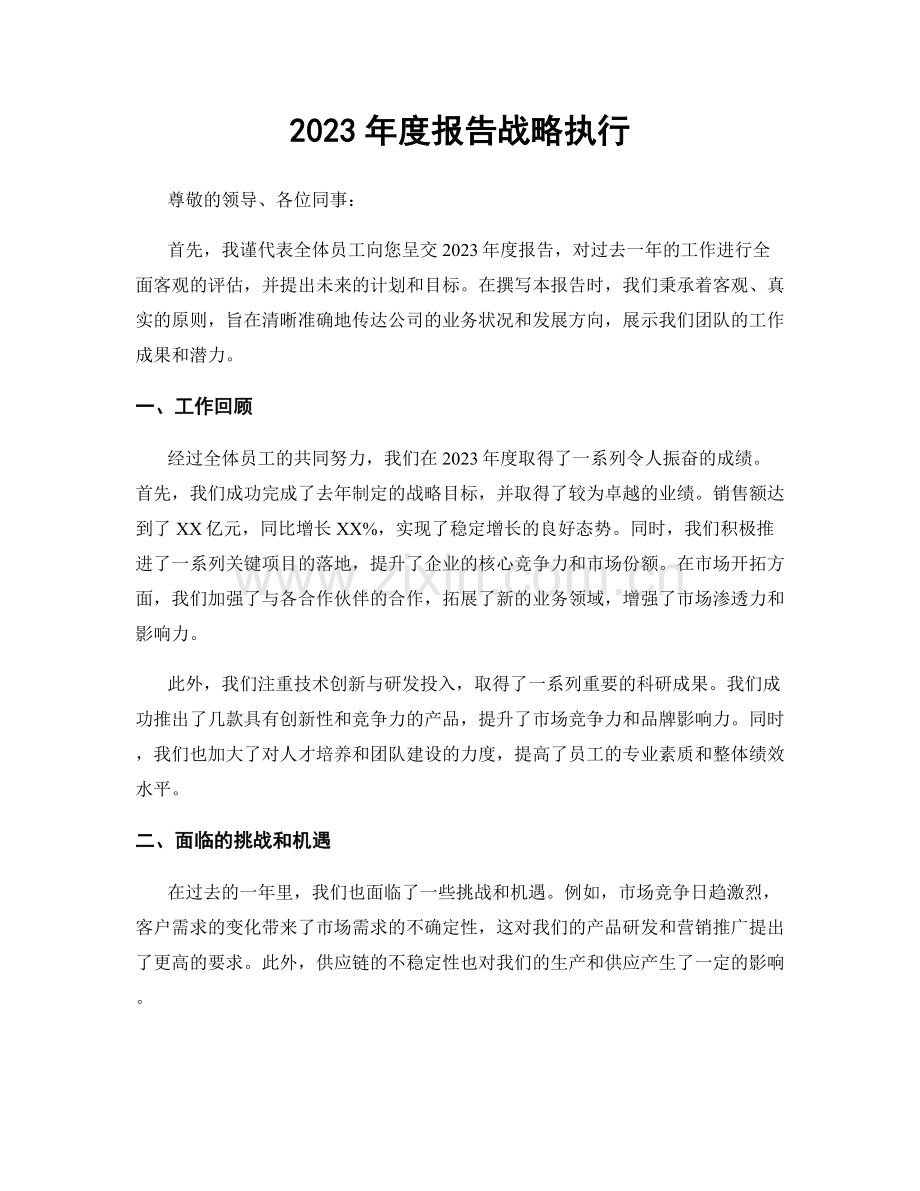 2023年度报告战略执行.docx_第1页