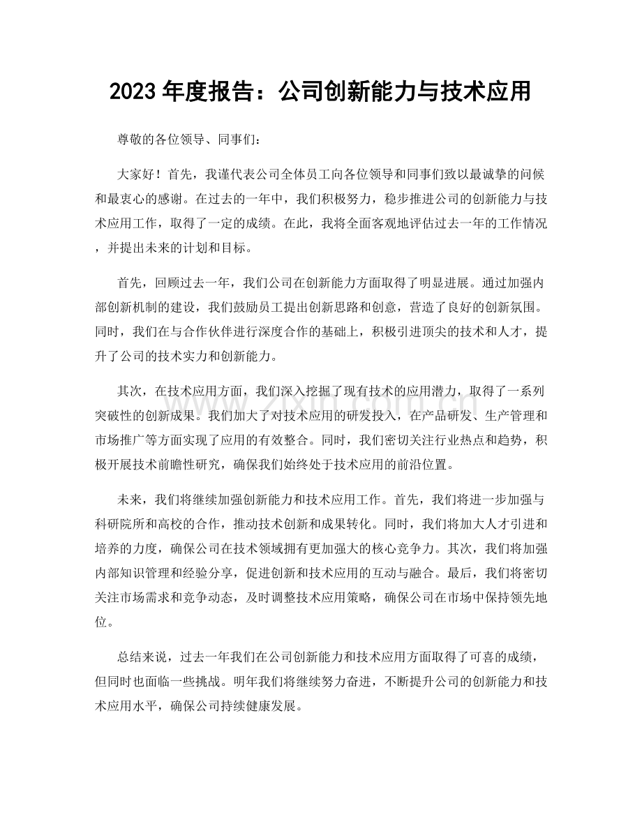 2023年度报告：公司创新能力与技术应用.docx_第1页