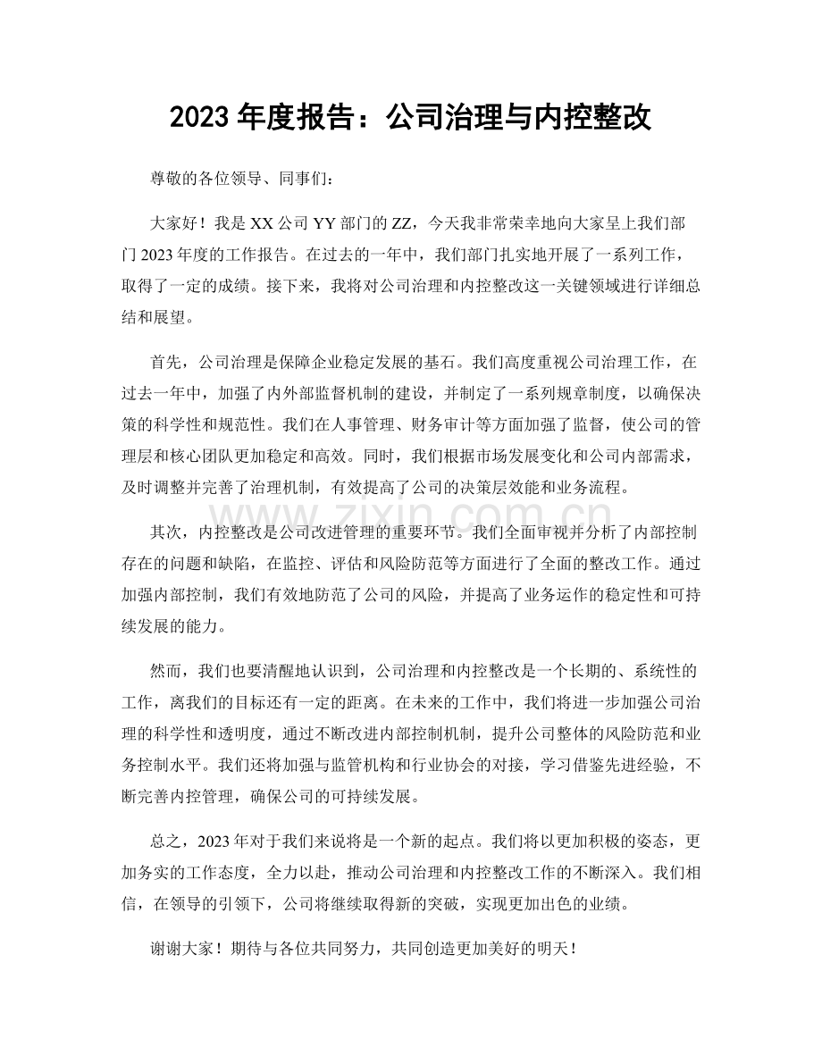 2023年度报告：公司治理与内控整改.docx_第1页