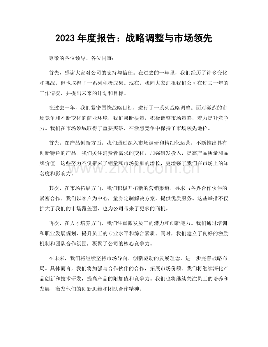 2023年度报告：战略调整与市场领先.docx_第1页