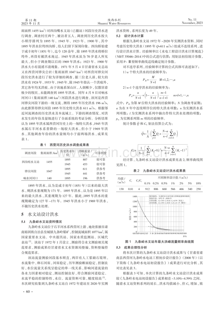 甘肃皇城抽水蓄能电站取水口设计洪水计算与分析.pdf_第2页