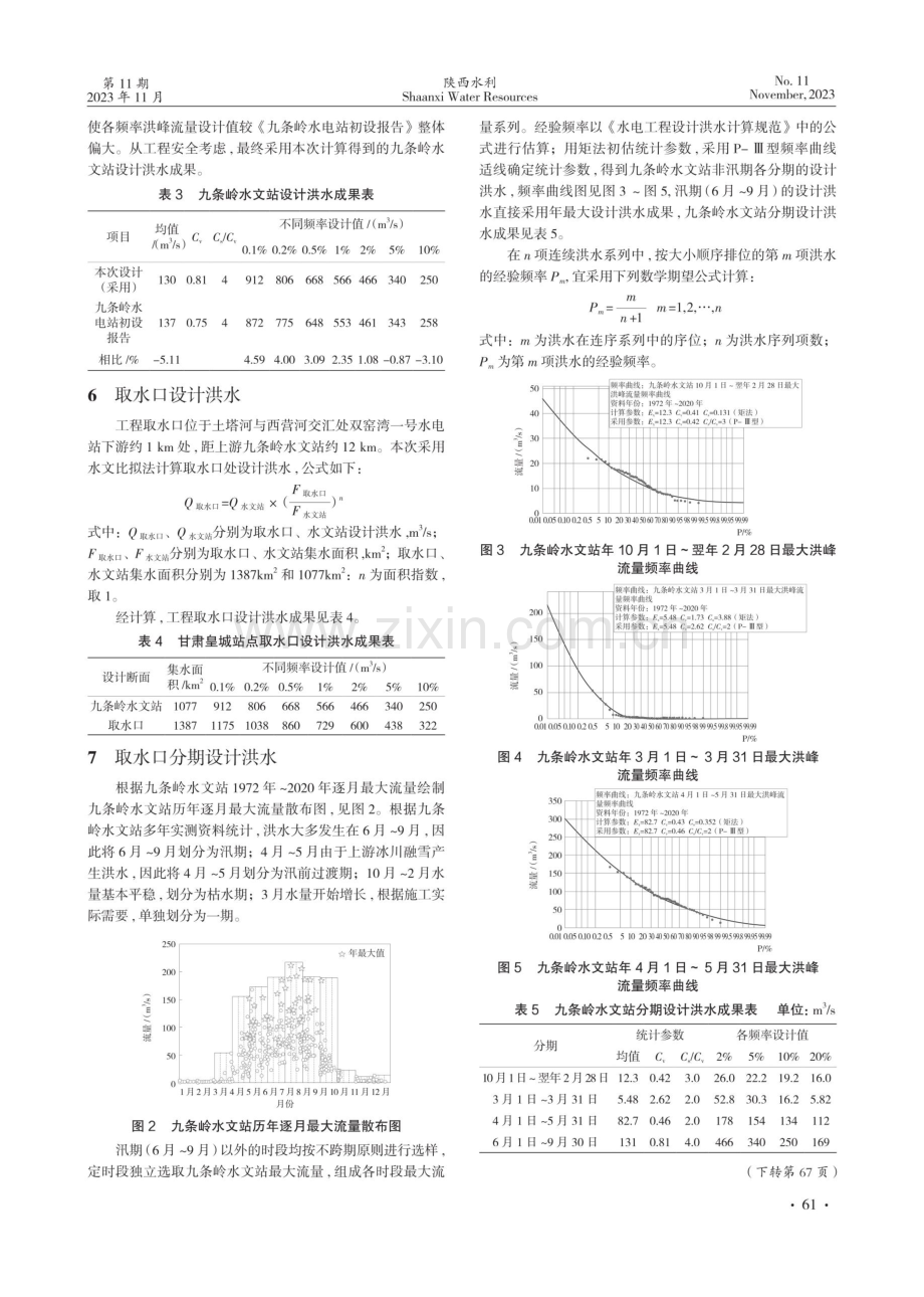 甘肃皇城抽水蓄能电站取水口设计洪水计算与分析.pdf_第3页