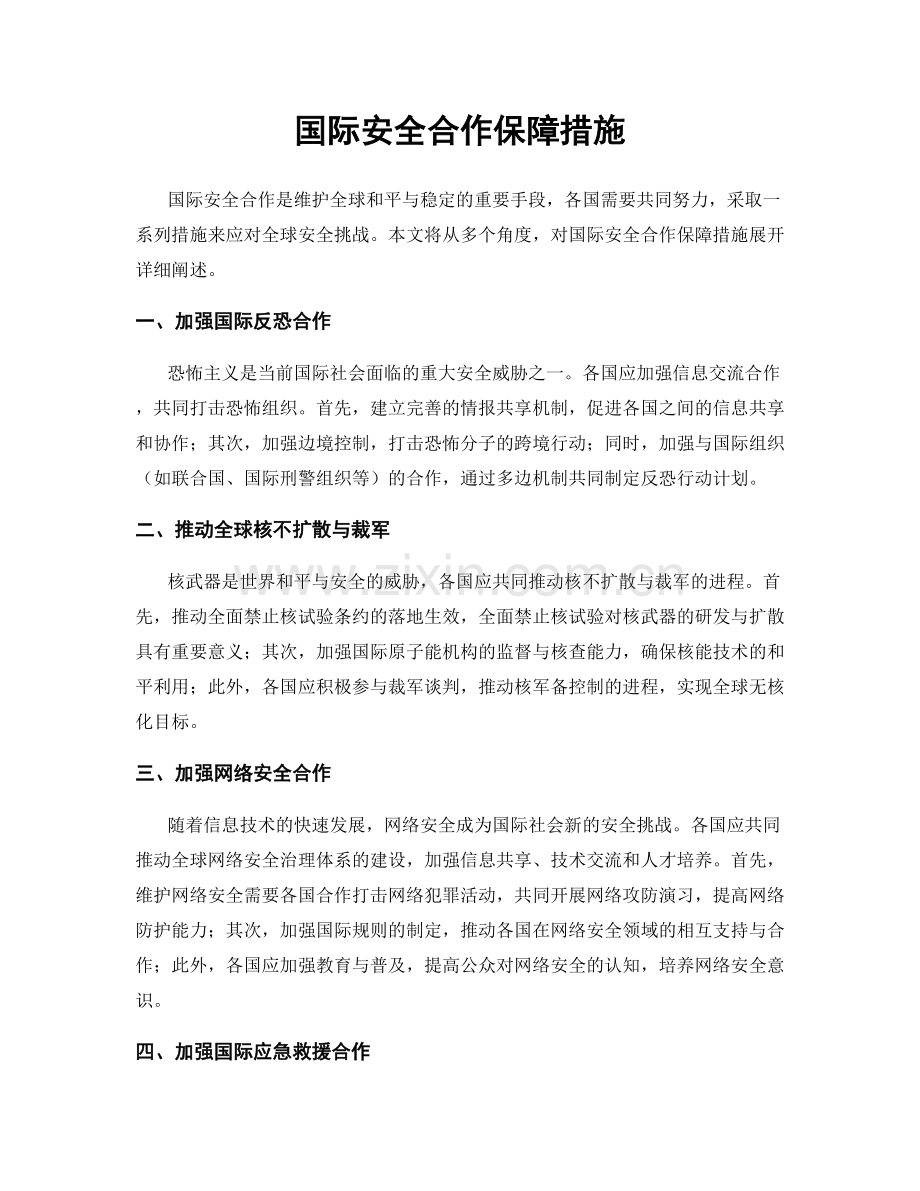 国际安全合作保障措施.docx_第1页