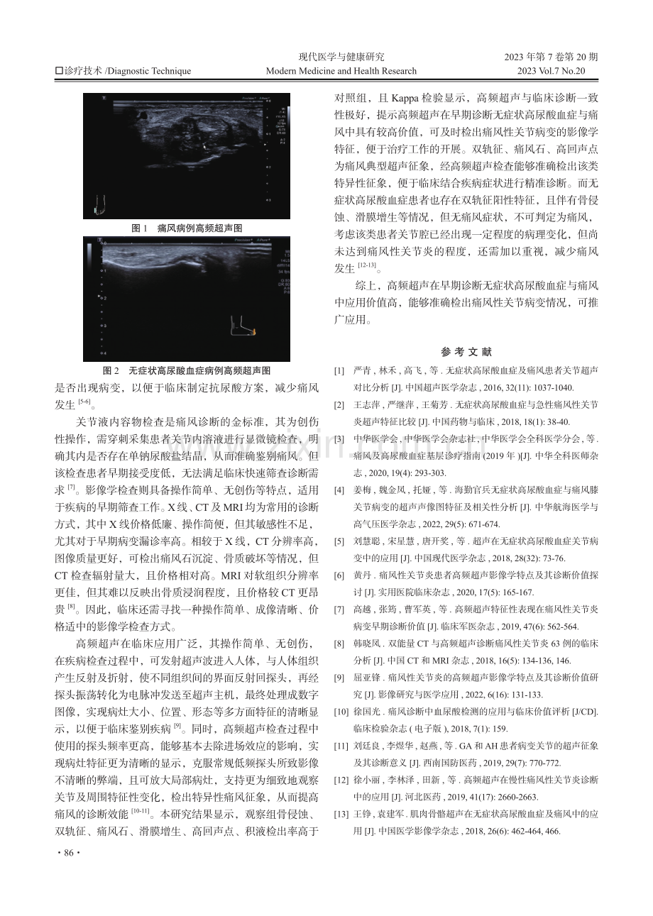 高频超声早期诊断无症状高尿酸血症与痛风的临床应用研究.pdf_第3页