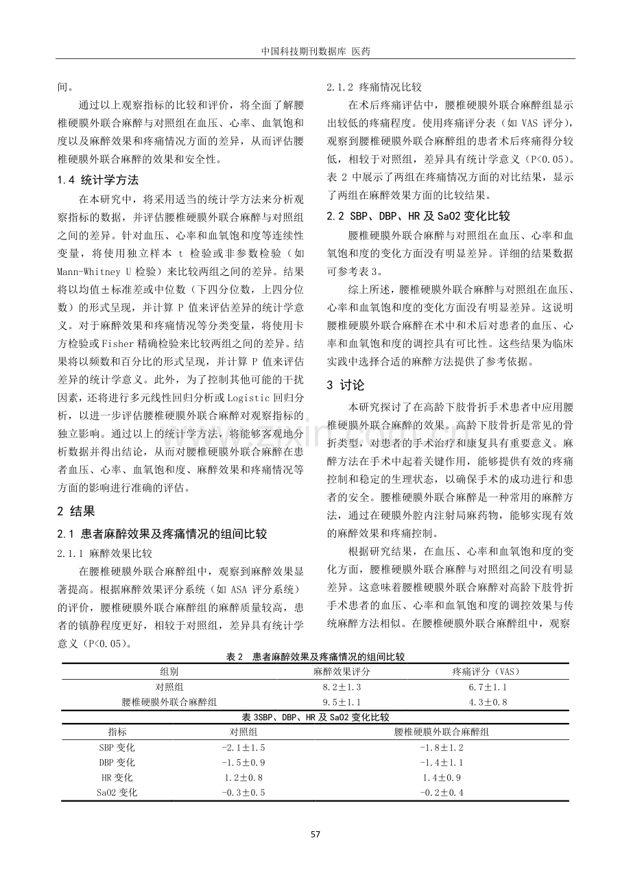 高龄下肢骨折手术患者腰椎硬膜外联合麻醉处理及体会.pdf_第3页