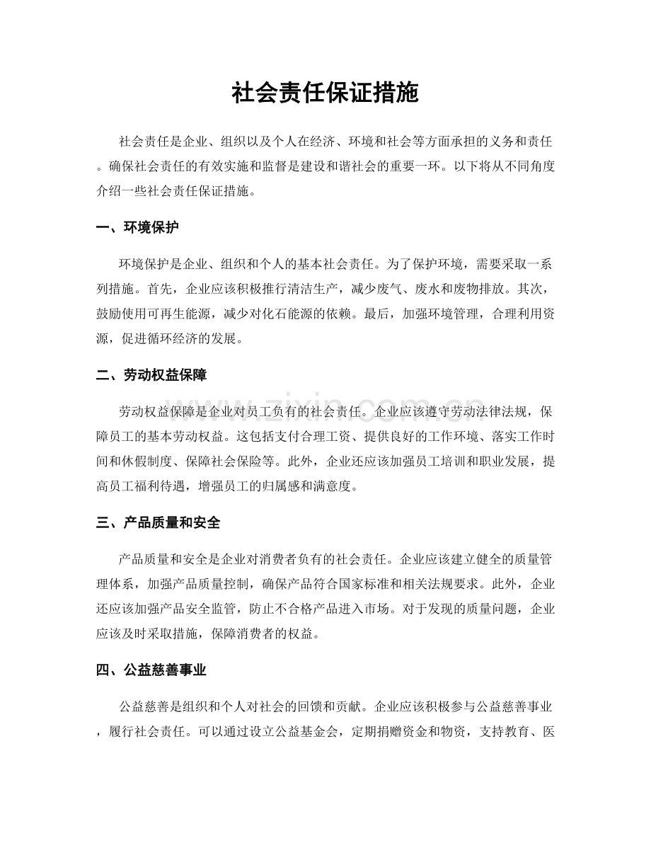 社会责任保证措施.docx_第1页