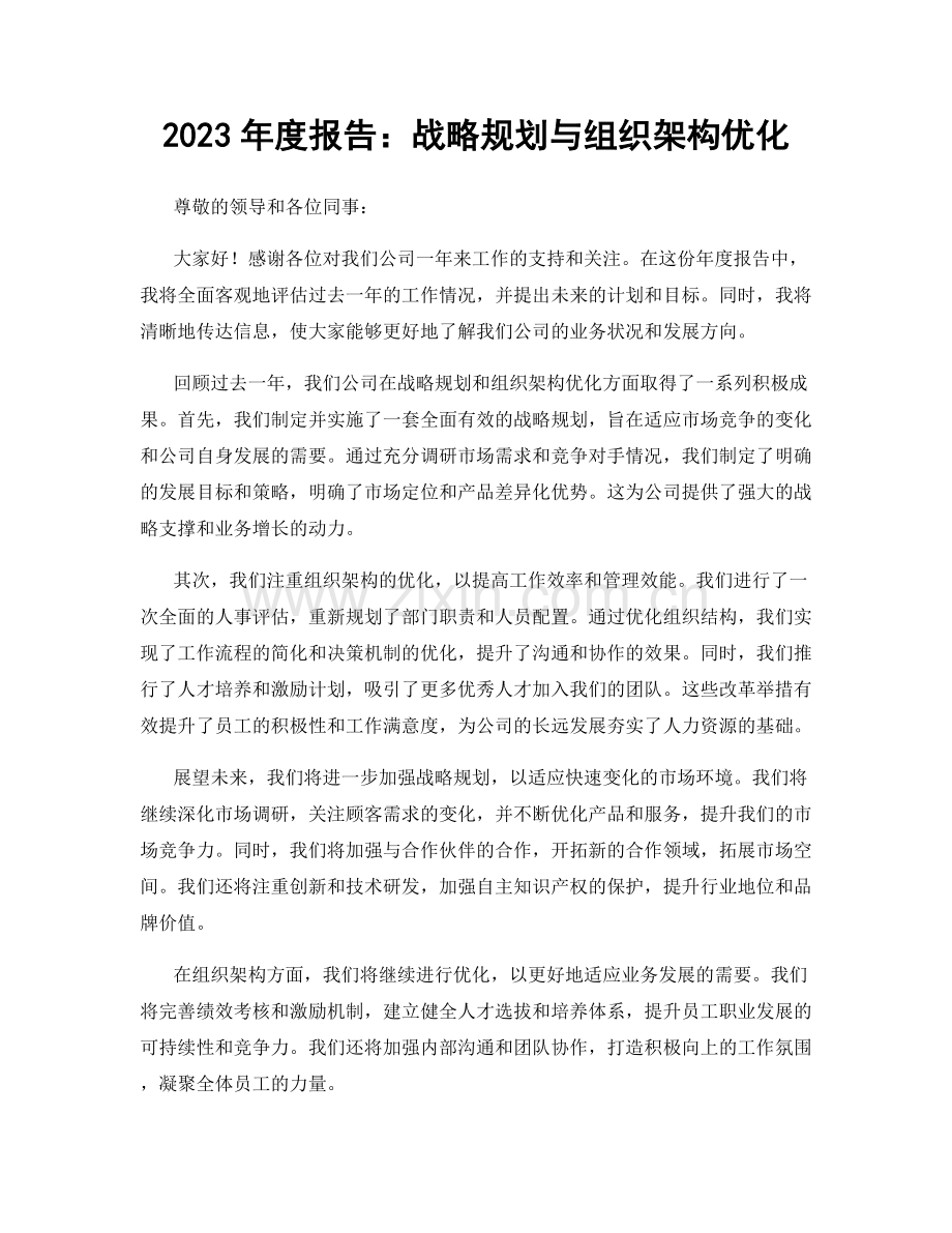 2023年度报告：战略规划与组织架构优化.docx_第1页