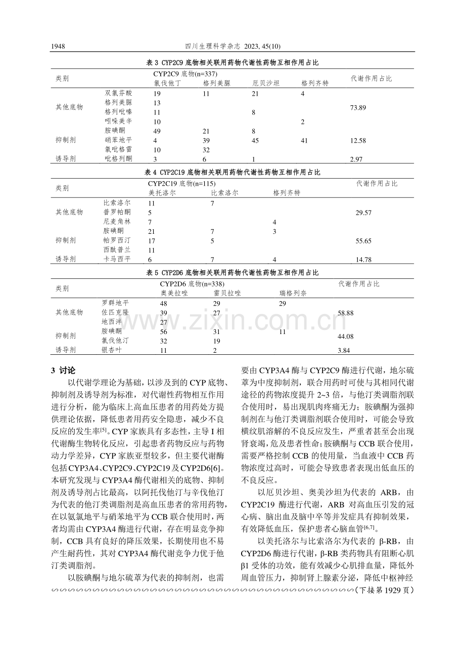 高血压门诊处方中代谢性药物相互作用分析.pdf_第3页