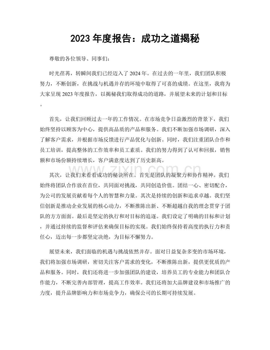 2023年度报告：成功之道揭秘.docx_第1页