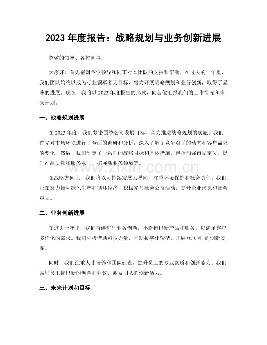 2023年度报告：战略规划与业务创新进展.docx_第1页