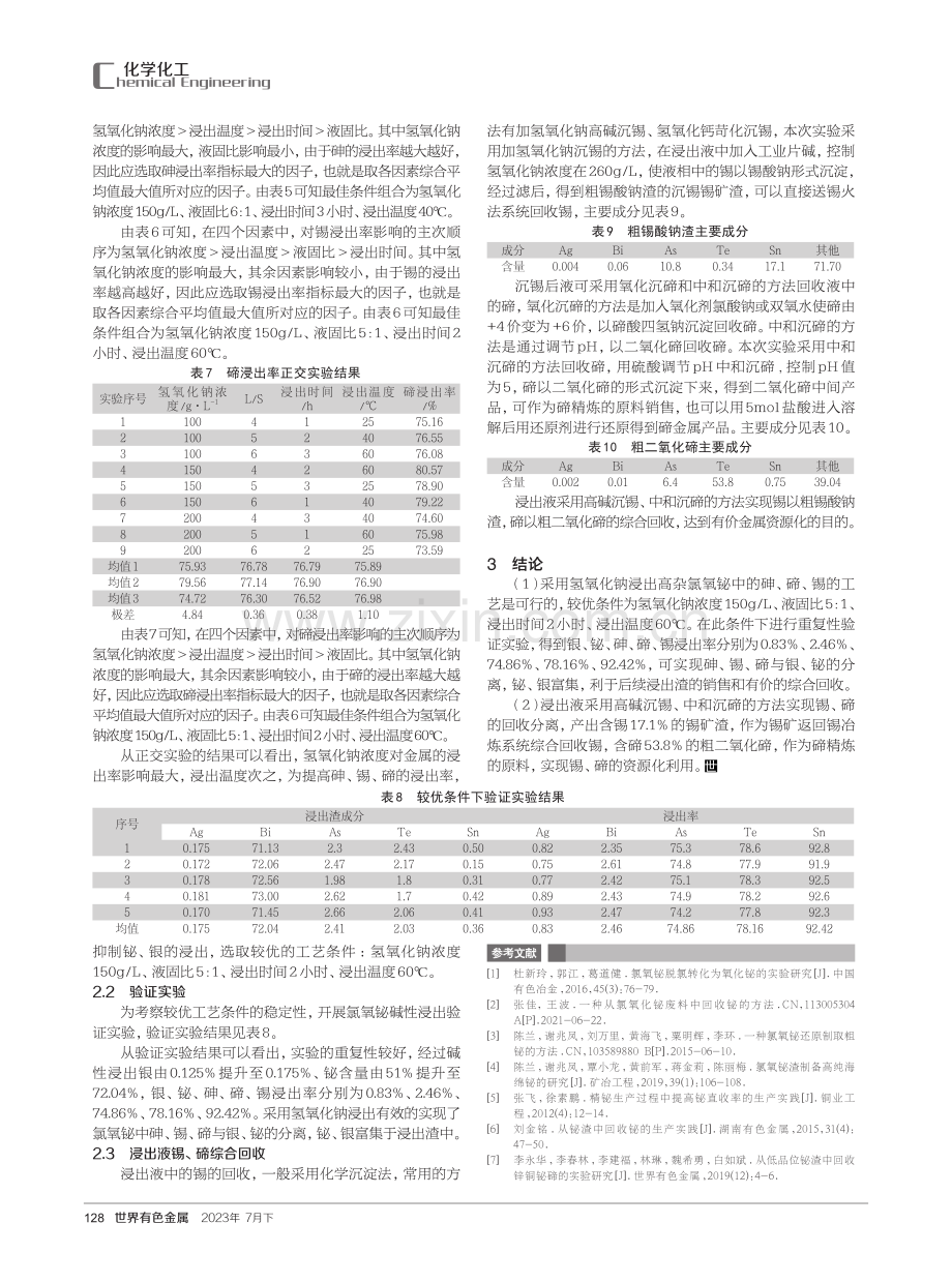 高杂氯氧铋有价金属回收实验研究.pdf_第3页