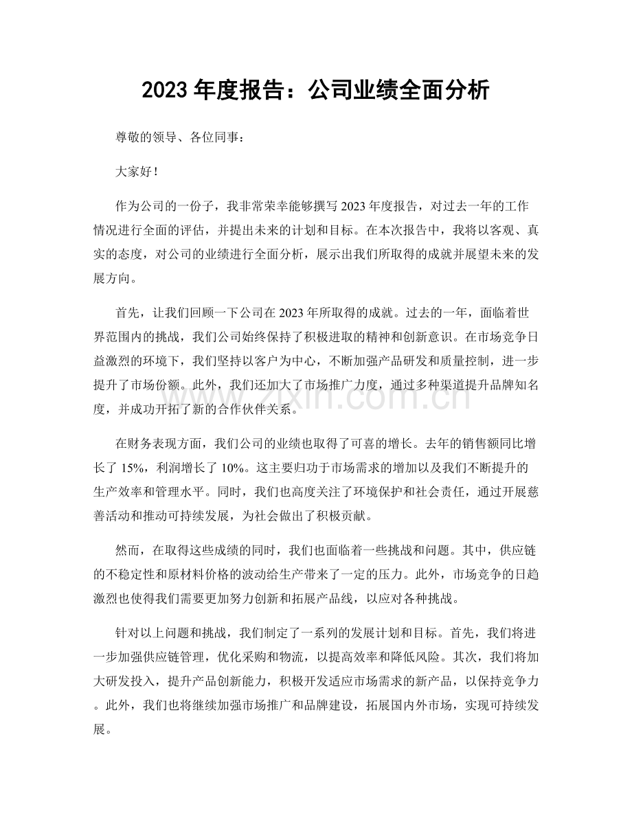 2023年度报告：公司业绩全面分析.docx_第1页