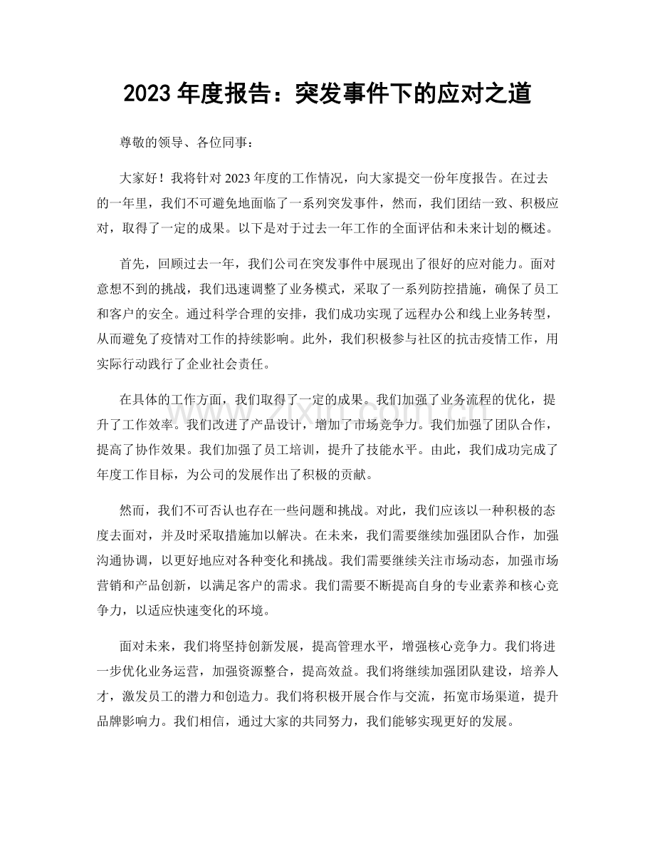 2023年度报告：突发事件下的应对之道.docx_第1页