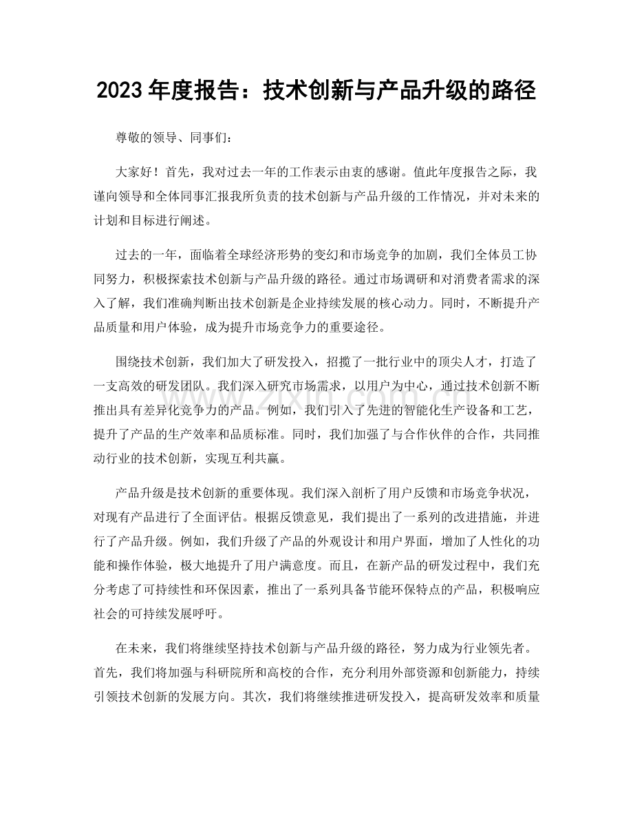 2023年度报告：技术创新与产品升级的路径.docx_第1页