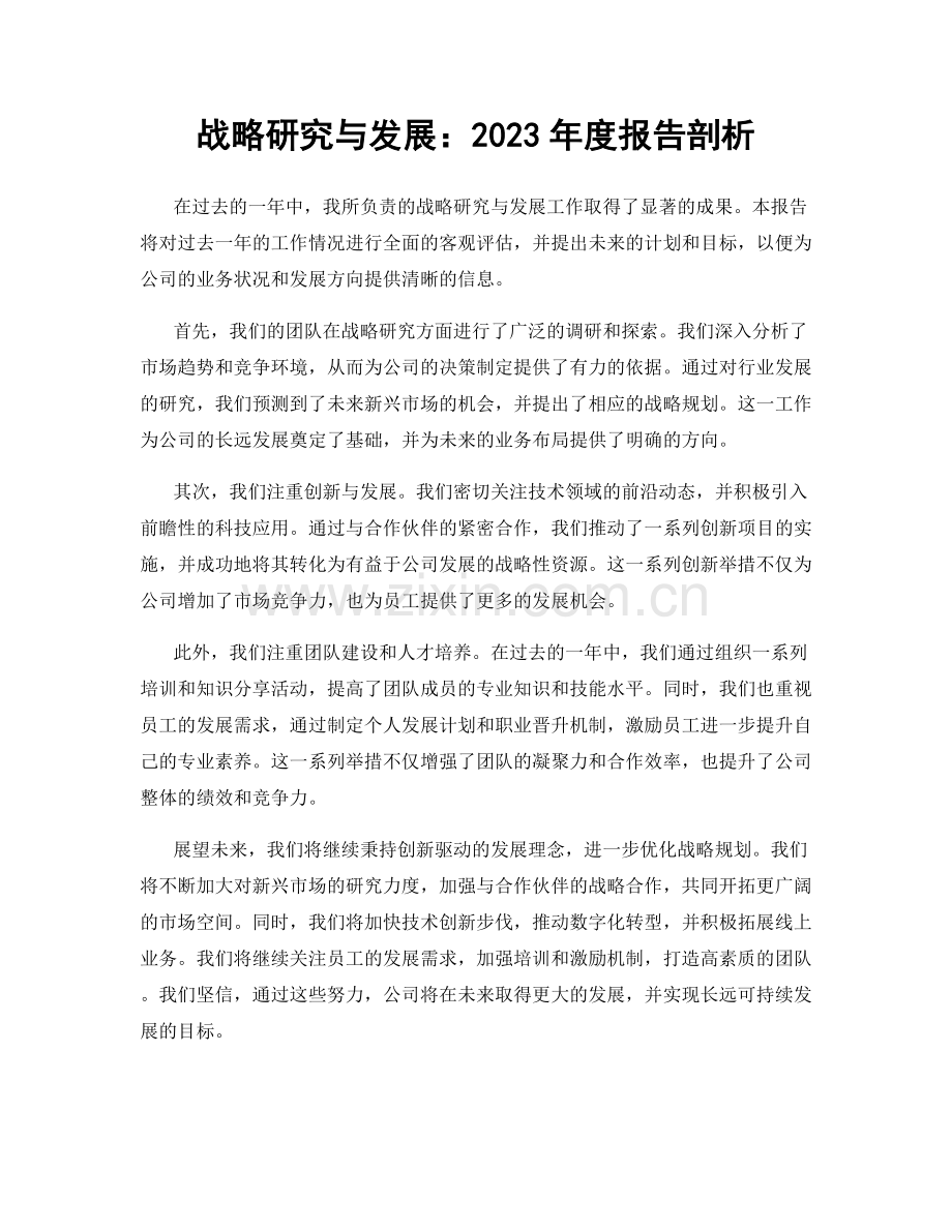 战略研究与发展：2023年度报告剖析.docx_第1页