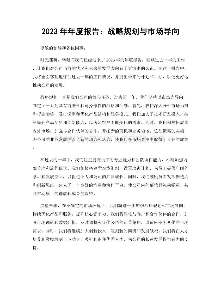 2023年年度报告：战略规划与市场导向.docx_第1页