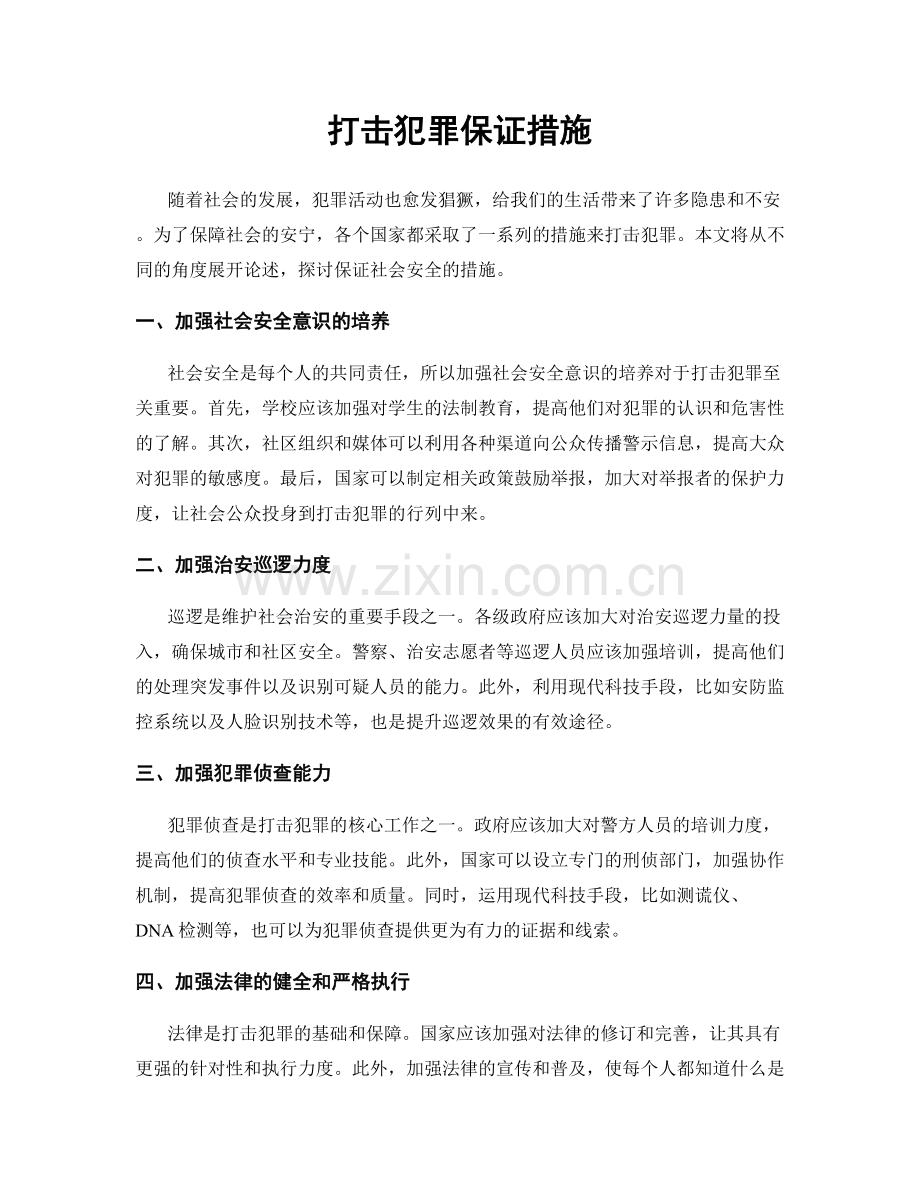 打击犯罪保证措施.docx_第1页